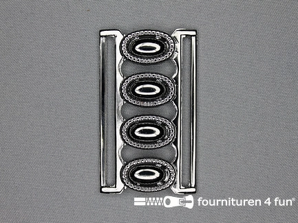 Inhaakgesp 60mm zwart zilver