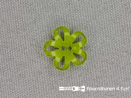Bloemen knoop 15mm lime groen
