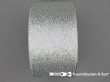 Rol  25 meter zilver lint - 50mm