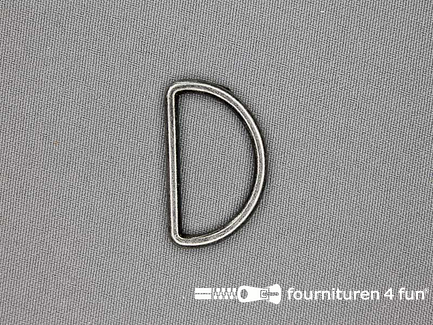 D-ring 30mm zwart zilver rond