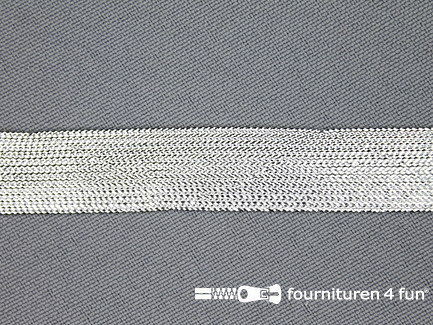 COUPON 24,9 meter (2 stukken, 4,15 + 20,75 meter) brokaat lint - zilver - 12mm