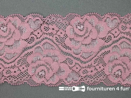 Elastisch kant 80mm oud roze
