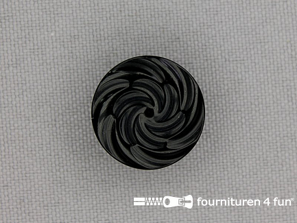 Design knoop 18mm swirl zwart