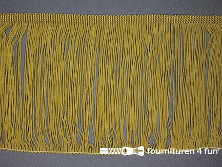 Kaart 10 meter charleston franje 150mm oker geel - goud