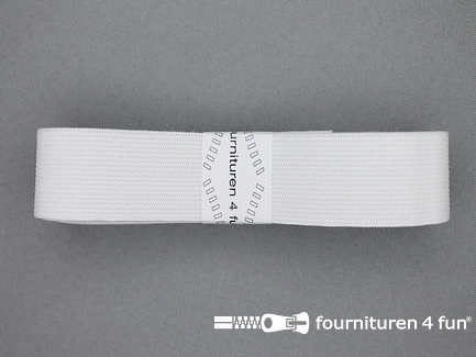 Band elastiek - soepel - 30mm - wit - 2 meter