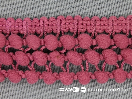 COUPON 22,2 meter Mini bolletjesband 24mm antique roze