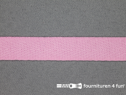 Kaart 50 meter nylon keperband - 14mm - licht roze