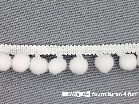Bolletjesband - 18mm - wit