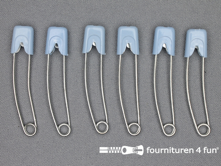 Luierspelden - 58mm - licht blauw - 6 stuks