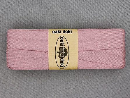 Oaki Doki Tricot biaisband - 20mm x 3 meter - antiek roze (013)