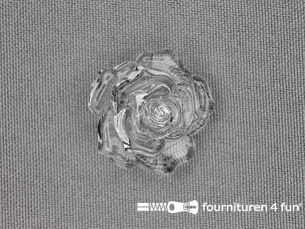 Bloemen knoop 25mm roos transparant