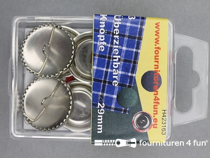 Grootverpakking - 5 doosjes of zakjes stofknopen - 29mm - 3 stuks