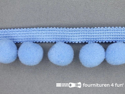 Kaart 10 meter bolletjesband - 34mm - licht blauw
