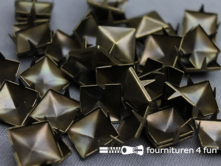 RESTANT 27 stuks Studs 12mm piramide brons