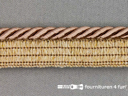 COUPON 4 meter (2 stukken, 1,2 + 2,8 meter) Gedraaid paspelband 18mm cacao bruin