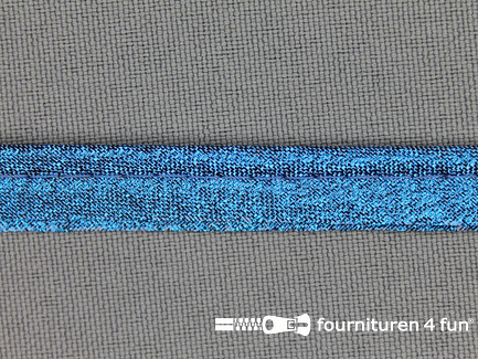 Lurex paspelband 10mm blauw