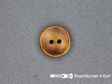 Houten knoop 15mm glad donker