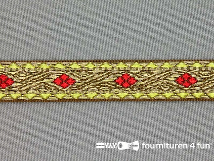 Sinterklaasband 15mm goud - rood