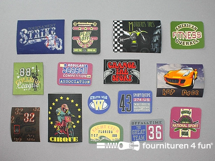 Collectie strijkapplicaties - 15 delige set - opstrijkbare patches