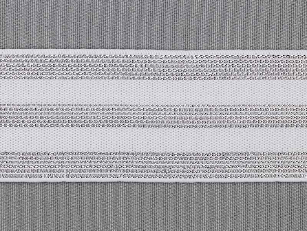 Elastiek met zilveren strepen wit 40mm