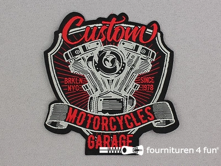 Applicatie 82x90mm Custom Motorcycles Garage