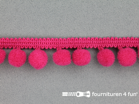 Bolletjesband 18mm fuchsia roze