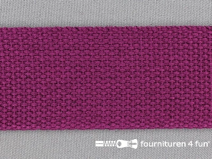 Katoen-look tassenband 38mm aubergine