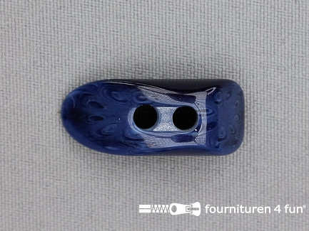 Houtje touwtje knoop 30mm kunststof marine blauw