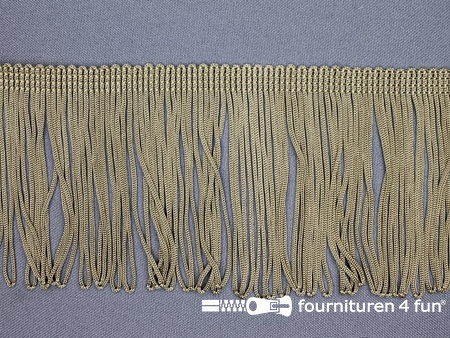 Kaart 20 meter charleston franje 75mm donker beige