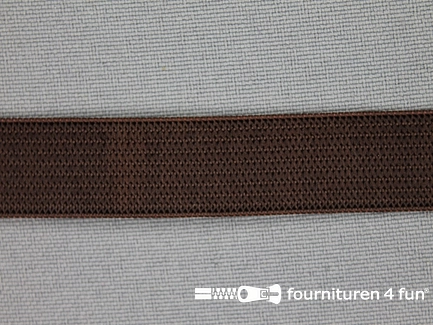 Gekleurd soepel elastiek - 14mm - donker bruin