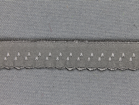 Luxe elastische biasband 12mm midden grijs