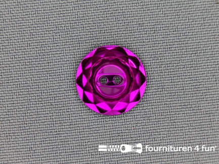 Strass knoop 15mm fuchsia roze