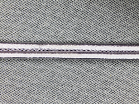 Soutache koord 6mm zilver grijs