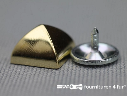 Studs 10mm piramide goud - 100 stuks
