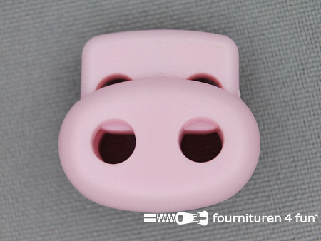 Koord stopper 22mm dubbel licht roze