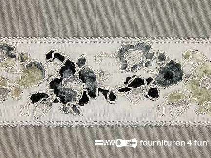Jacquard band 47mm grijs - zwart