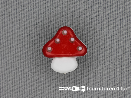 Kinderknoop paddenstoel 15mm rood wit
