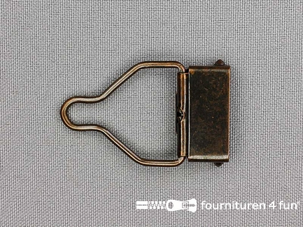 Tuinbroek gesp 25mm rood brons - per paar