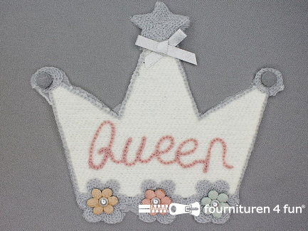 Quilt applicatie 160x145mm kroontje - "Queen"
