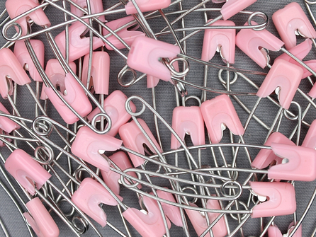 Luierspelden - 58mm - roze - 100 stuks