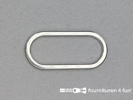 Schuifpassant - ovale ring - 35mm - zilver