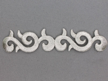 Barok applicatie 115x25mm zilver
