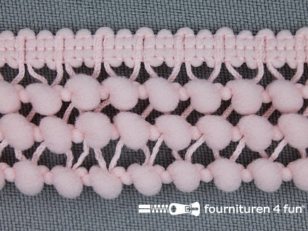 COUPON 13,4 meter Mini bolletjesband 24mm heel licht zalm roze