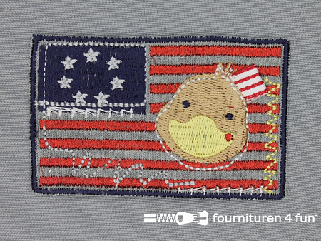 American duck applicatie 83x51mm vlag - eend