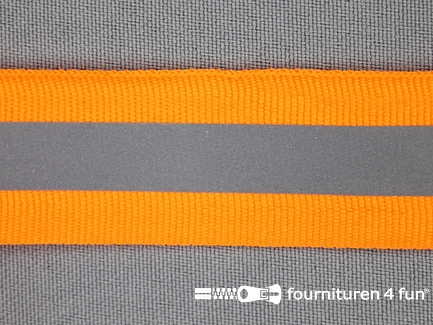 Reflecterende band 25mm neon oranje