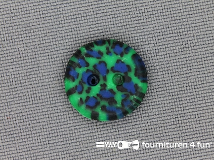 Ibiza knoop 15mm groen - blauw - zwart