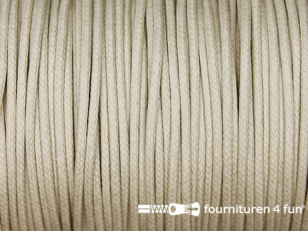 Rol 50 meter katoen wax-look koord 1,5mm safari beige