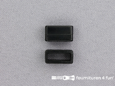 Schuifpassant - rechthoek - 10mm zwart kunststof 