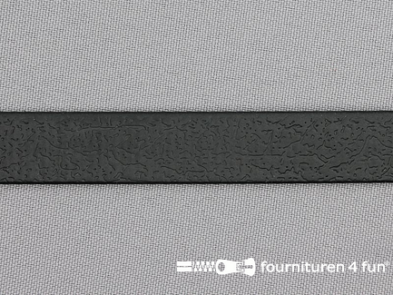 TPU band met leer reliëf - zwart - 16mm
