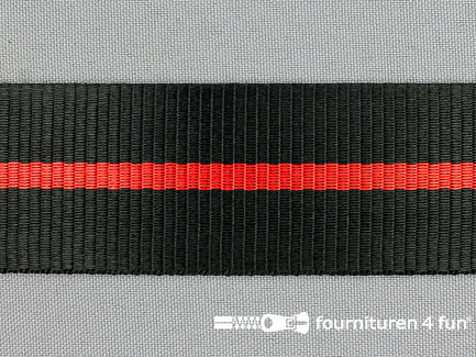 PP band - polypropyleen band - 37mm - zwart - rood
